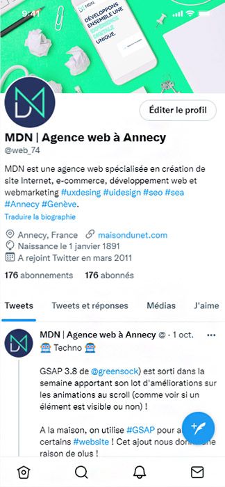 Agence web MDN - Twitter